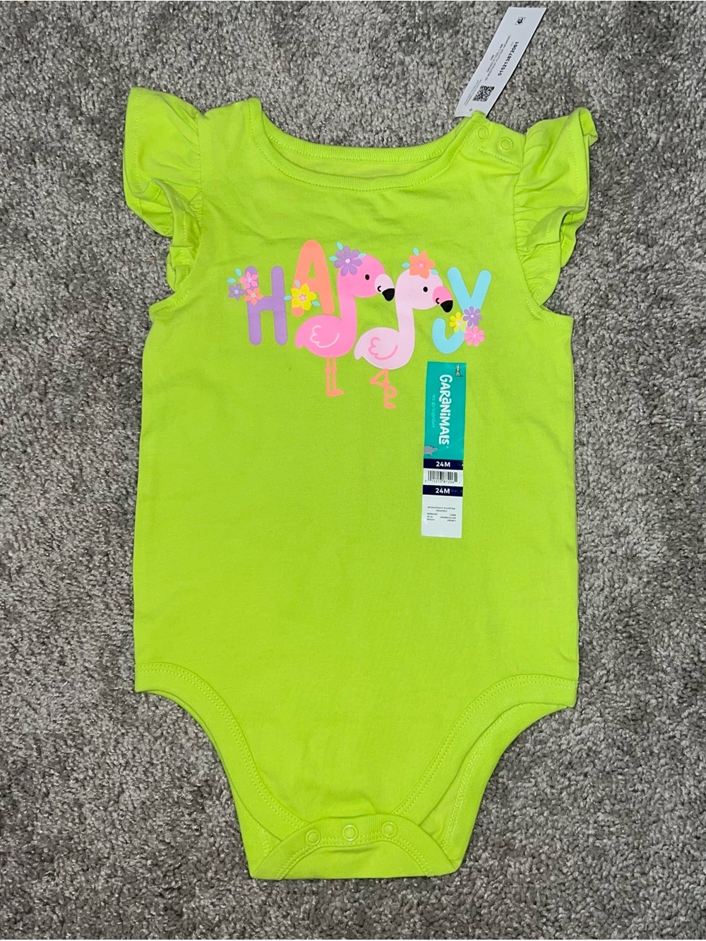 Garanimals Happy Flamingo Bodysuit Onesie Flutter Sleeve size 24M